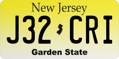 NJ license plate J32CRI