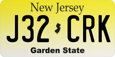 NJ license plate J32CRK