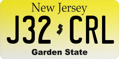 NJ license plate J32CRL