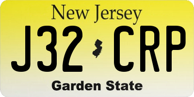 NJ license plate J32CRP