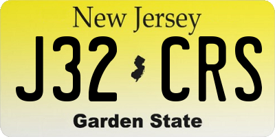 NJ license plate J32CRS