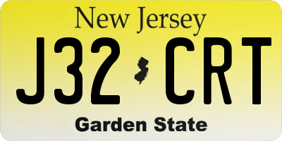 NJ license plate J32CRT