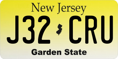 NJ license plate J32CRU