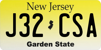 NJ license plate J32CSA