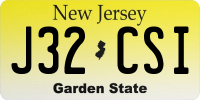 NJ license plate J32CSI
