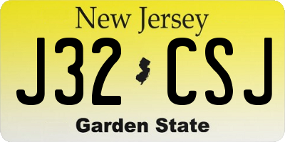 NJ license plate J32CSJ