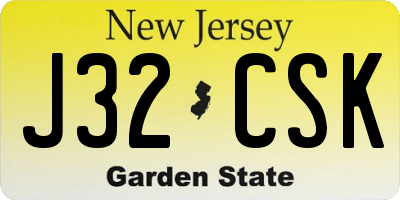 NJ license plate J32CSK
