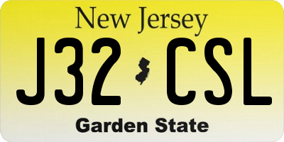 NJ license plate J32CSL