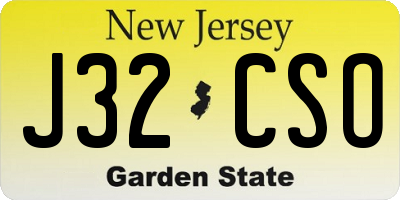 NJ license plate J32CSO