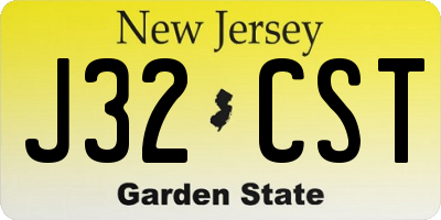 NJ license plate J32CST