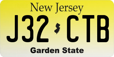 NJ license plate J32CTB