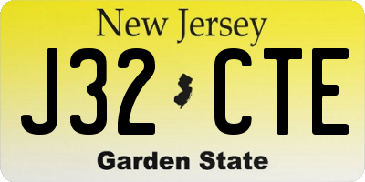 NJ license plate J32CTE