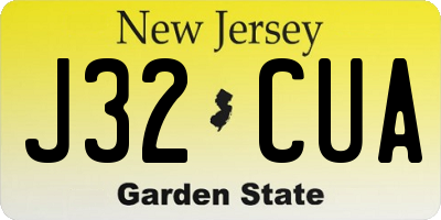 NJ license plate J32CUA