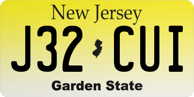 NJ license plate J32CUI