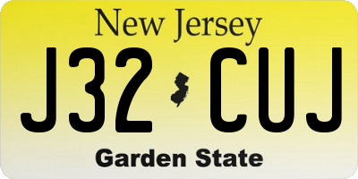 NJ license plate J32CUJ