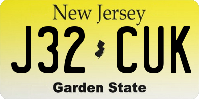 NJ license plate J32CUK
