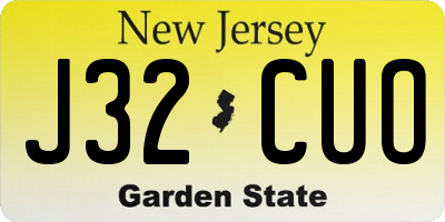 NJ license plate J32CUO