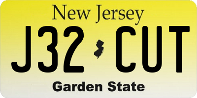 NJ license plate J32CUT