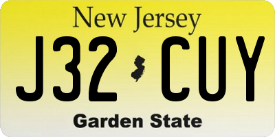 NJ license plate J32CUY