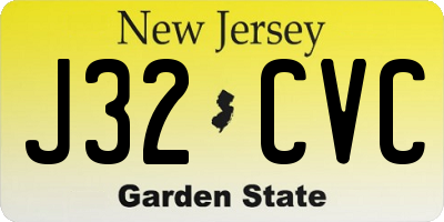 NJ license plate J32CVC