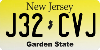 NJ license plate J32CVJ