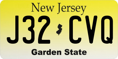 NJ license plate J32CVQ