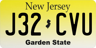 NJ license plate J32CVU