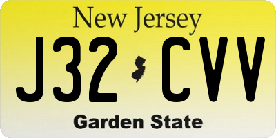 NJ license plate J32CVV