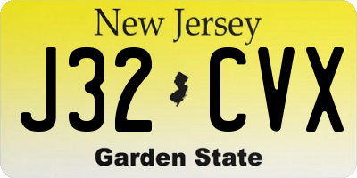 NJ license plate J32CVX