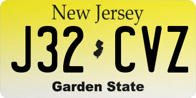 NJ license plate J32CVZ