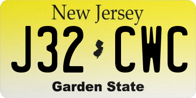 NJ license plate J32CWC