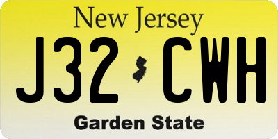 NJ license plate J32CWH