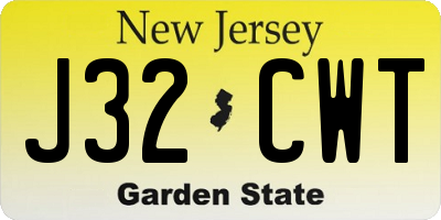 NJ license plate J32CWT