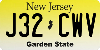 NJ license plate J32CWV