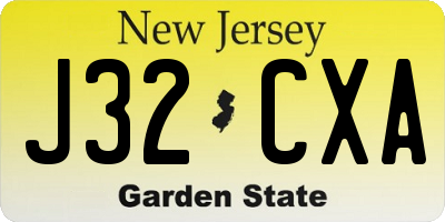 NJ license plate J32CXA