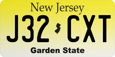 NJ license plate J32CXT