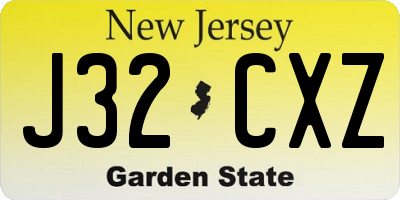 NJ license plate J32CXZ