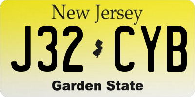 NJ license plate J32CYB