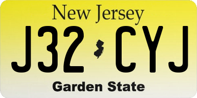 NJ license plate J32CYJ