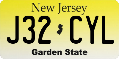 NJ license plate J32CYL