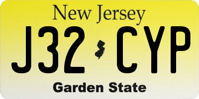 NJ license plate J32CYP
