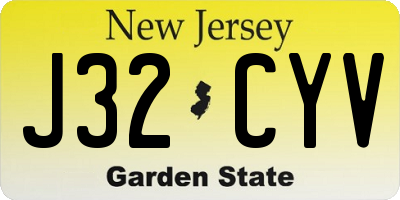 NJ license plate J32CYV