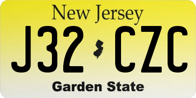 NJ license plate J32CZC