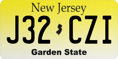 NJ license plate J32CZI