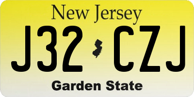 NJ license plate J32CZJ