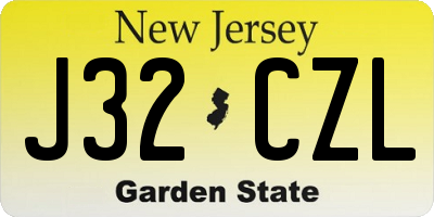 NJ license plate J32CZL