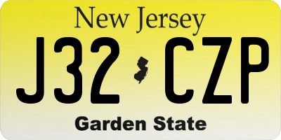 NJ license plate J32CZP