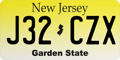 NJ license plate J32CZX