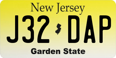 NJ license plate J32DAP