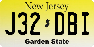 NJ license plate J32DBI
